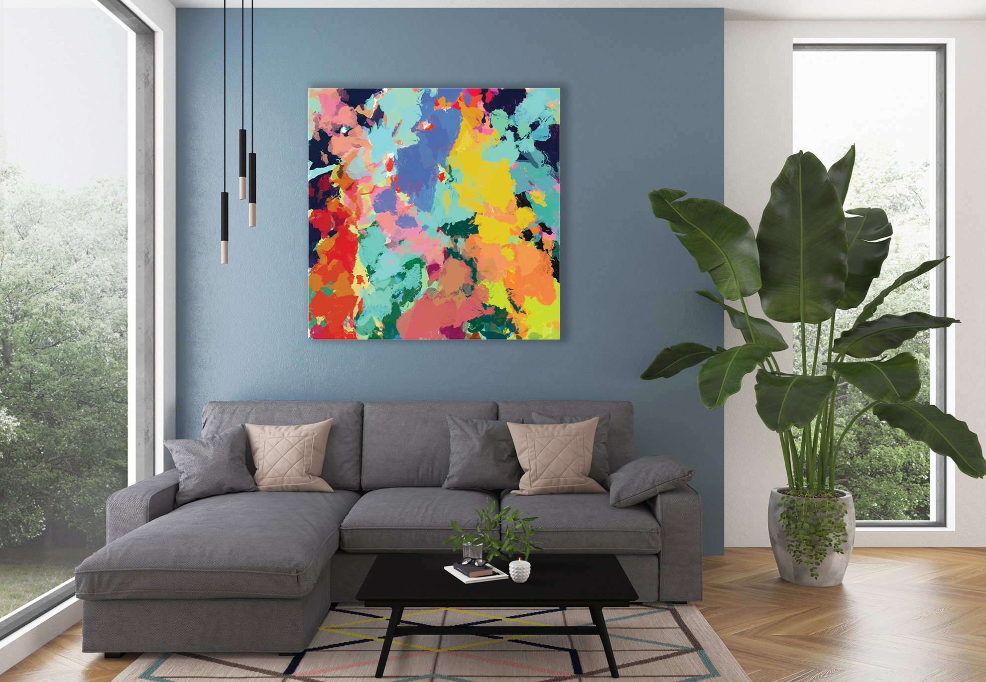 Abstracts Colors - Buy Canvas Wall Art Painting Online Dubai, UAE - e ...