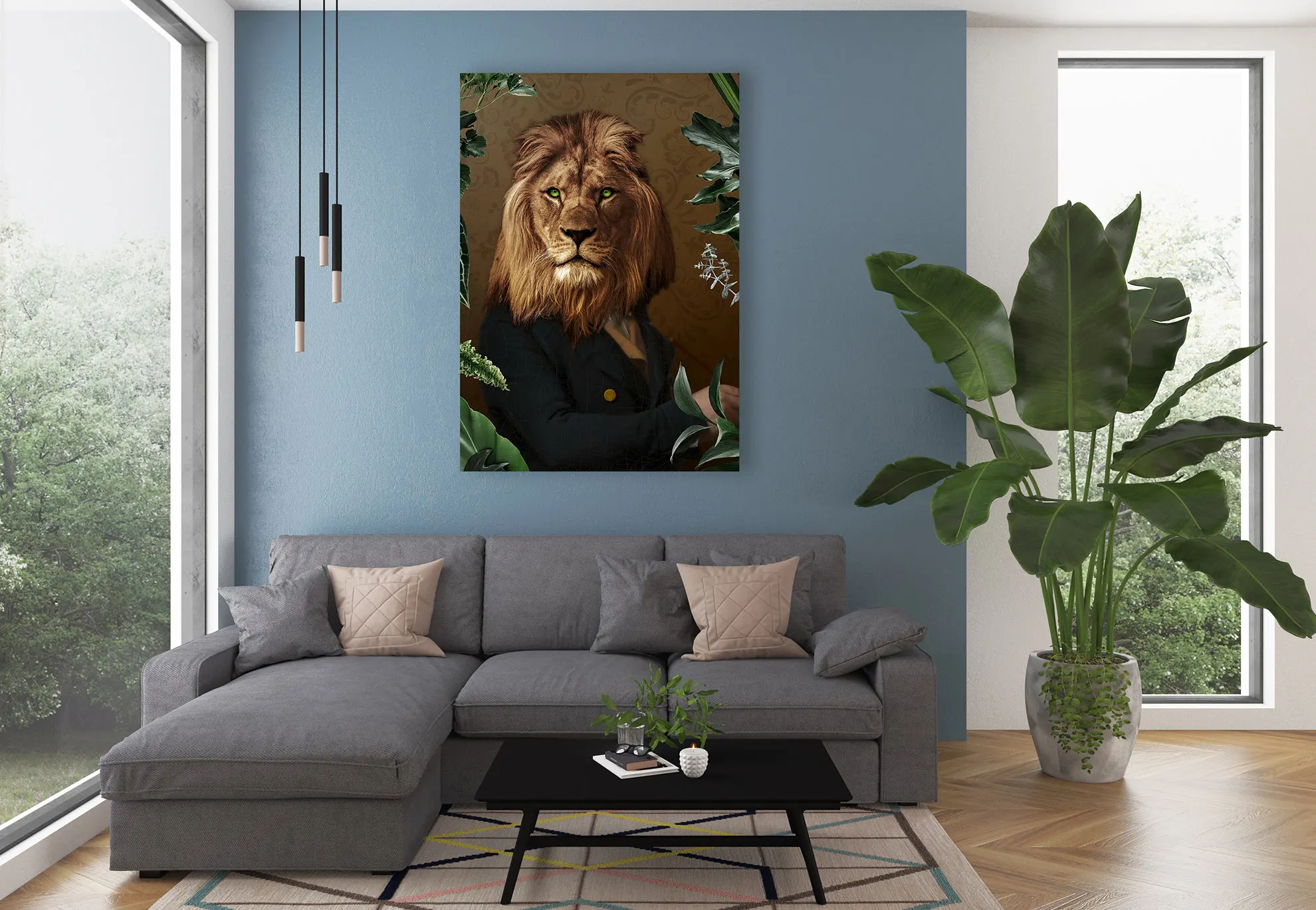 Sir Lion - Buy Canvas Wall Art Painting Online Dubai, UAE - e ...